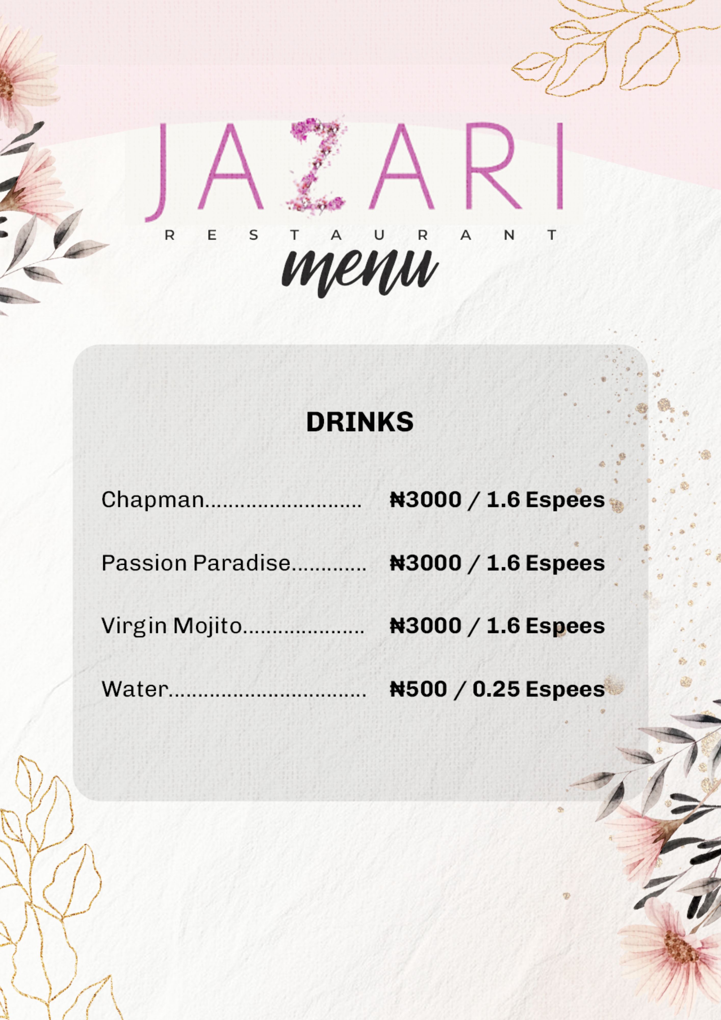 Jazari Menu Page 2